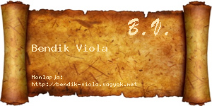 Bendik Viola névjegykártya